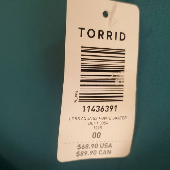 Torrid aqua ponte skater mini dress short sleeve size 10 - Picture 8 of 14